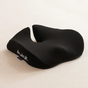 Ergonomic coccyx cushion designed to reduce pressure on the lower back and tailbone during long sitting hours