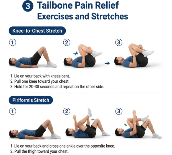 Tailbone pain relief exercises and stretches