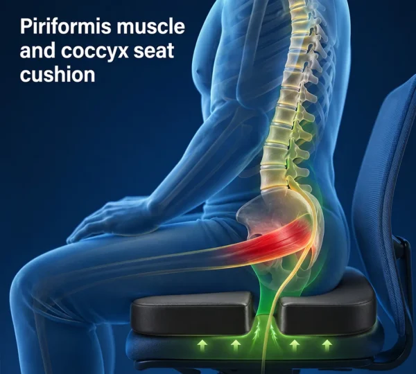 Piriformis muscle and coccyx seat cushion