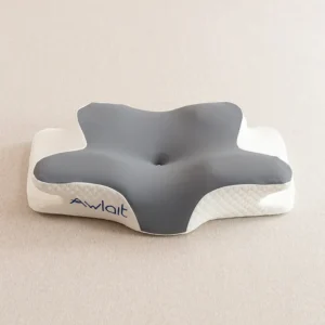 Ergonomic cervical pillow supporting neck curve to reduce stiffness and improve sleep quality