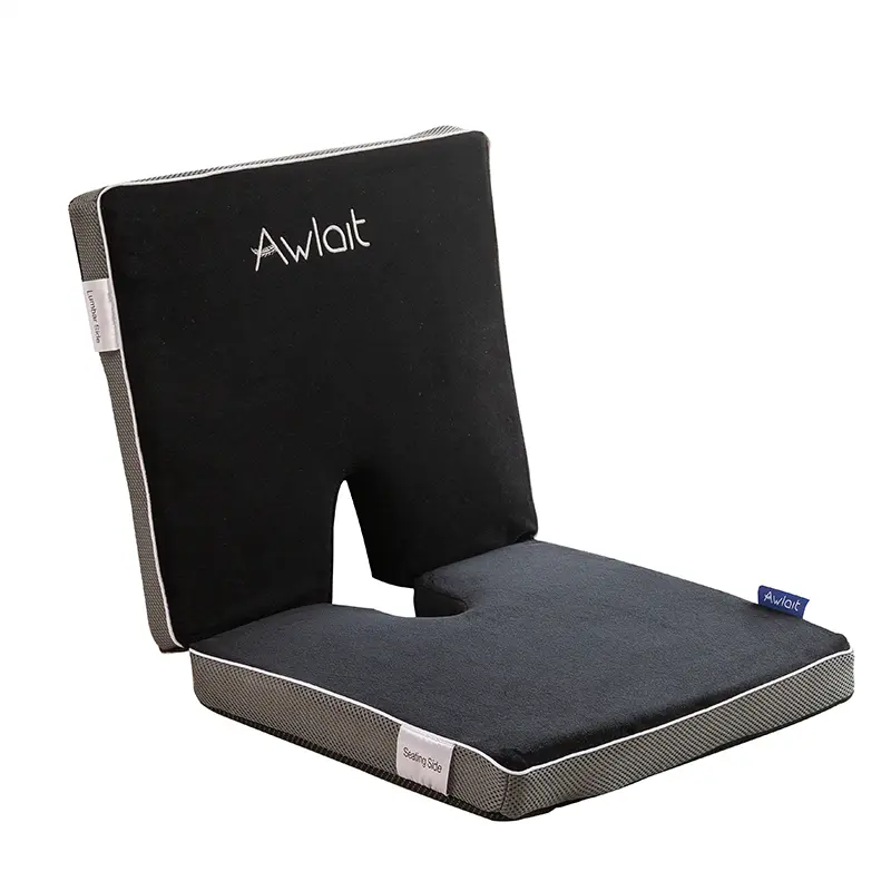 Back support for car seat with memory foam for lower back pain relief