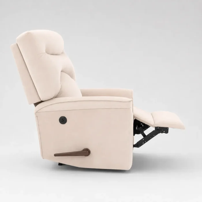 Extended beige recliner chair