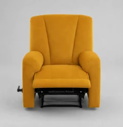 Front view yellow recliner chair