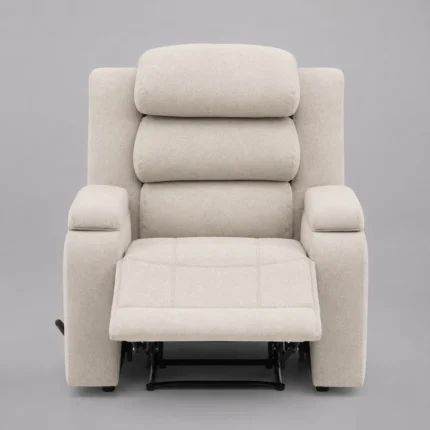 Fully extended recliner chair front