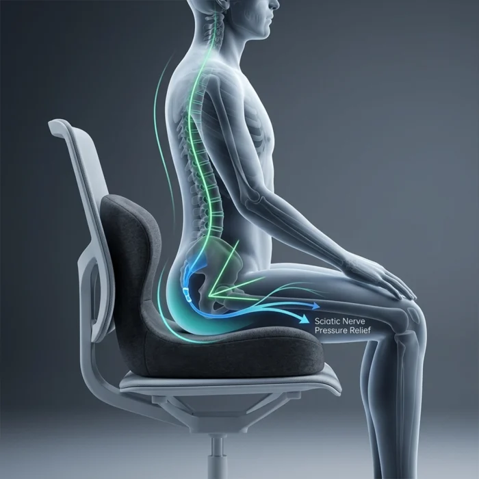 تخفيف الضغط عن عرق النسا والعصب الوركي باستخدام مسند الظهر الطبي OrthoHip Pro