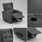 Grey recliner chair details