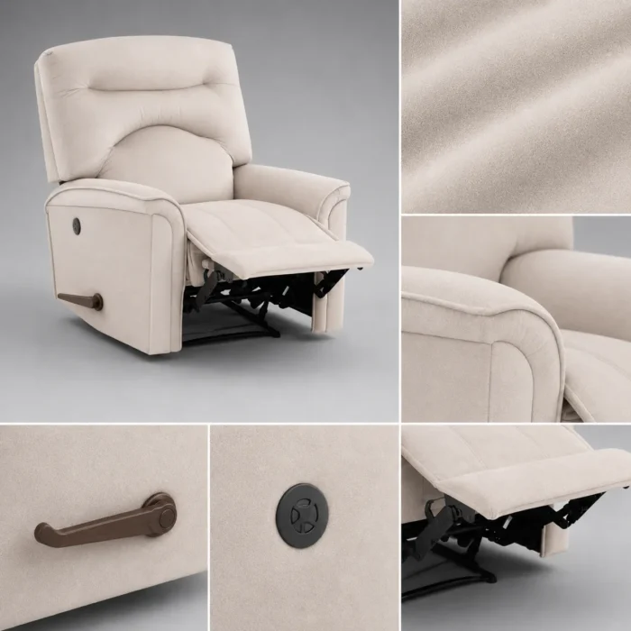 Beige recliner chair details