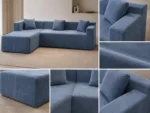 Box sectional sofa fabric