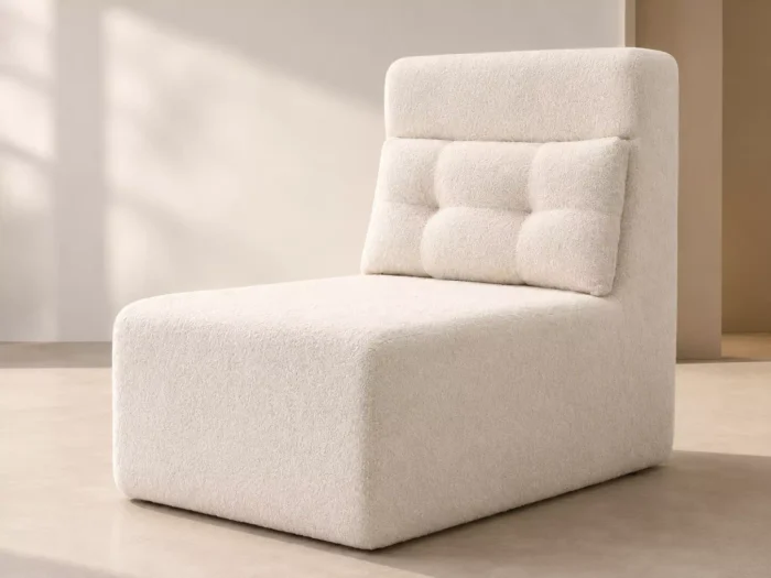 Tufted armless chair texture