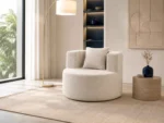 Semicircular frameless seat