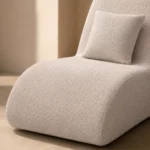 Curved armless foam chaise