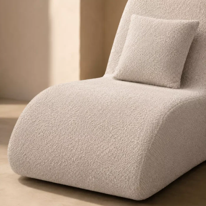 Curved armless foam chaise